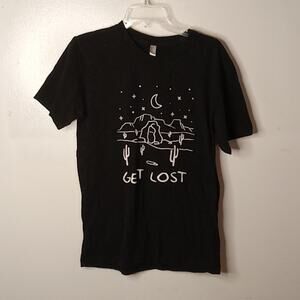 American Apparel Women's Medium Black Get Lost short sleeve t-shirt. Atleisure